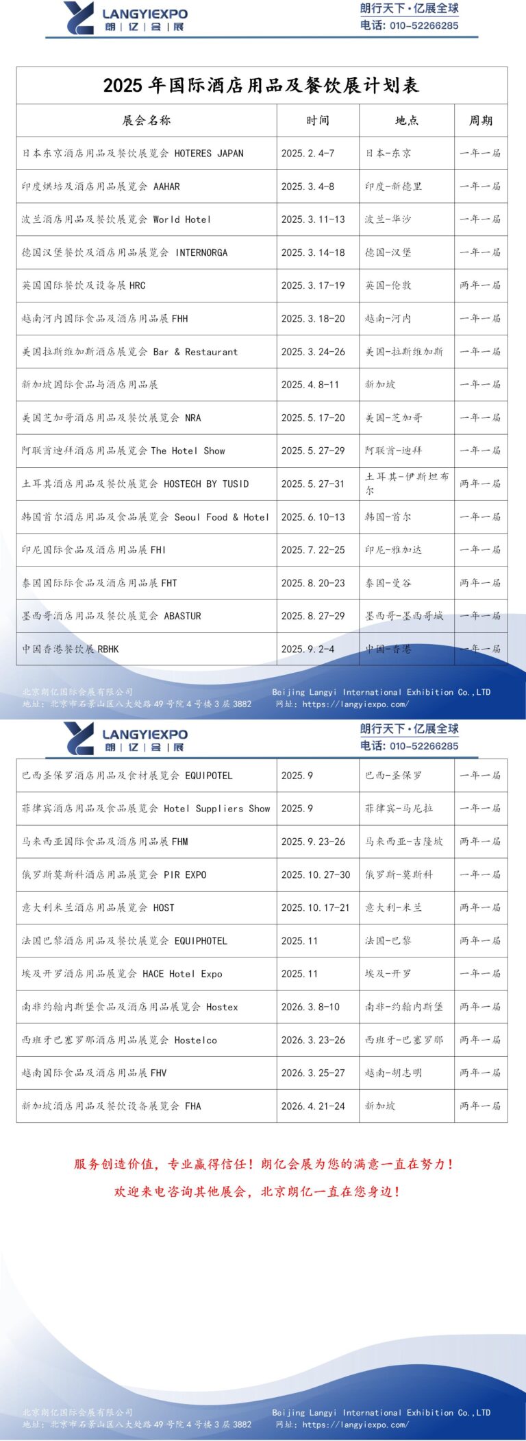 2025国际酒店用品及餐饮展计划表